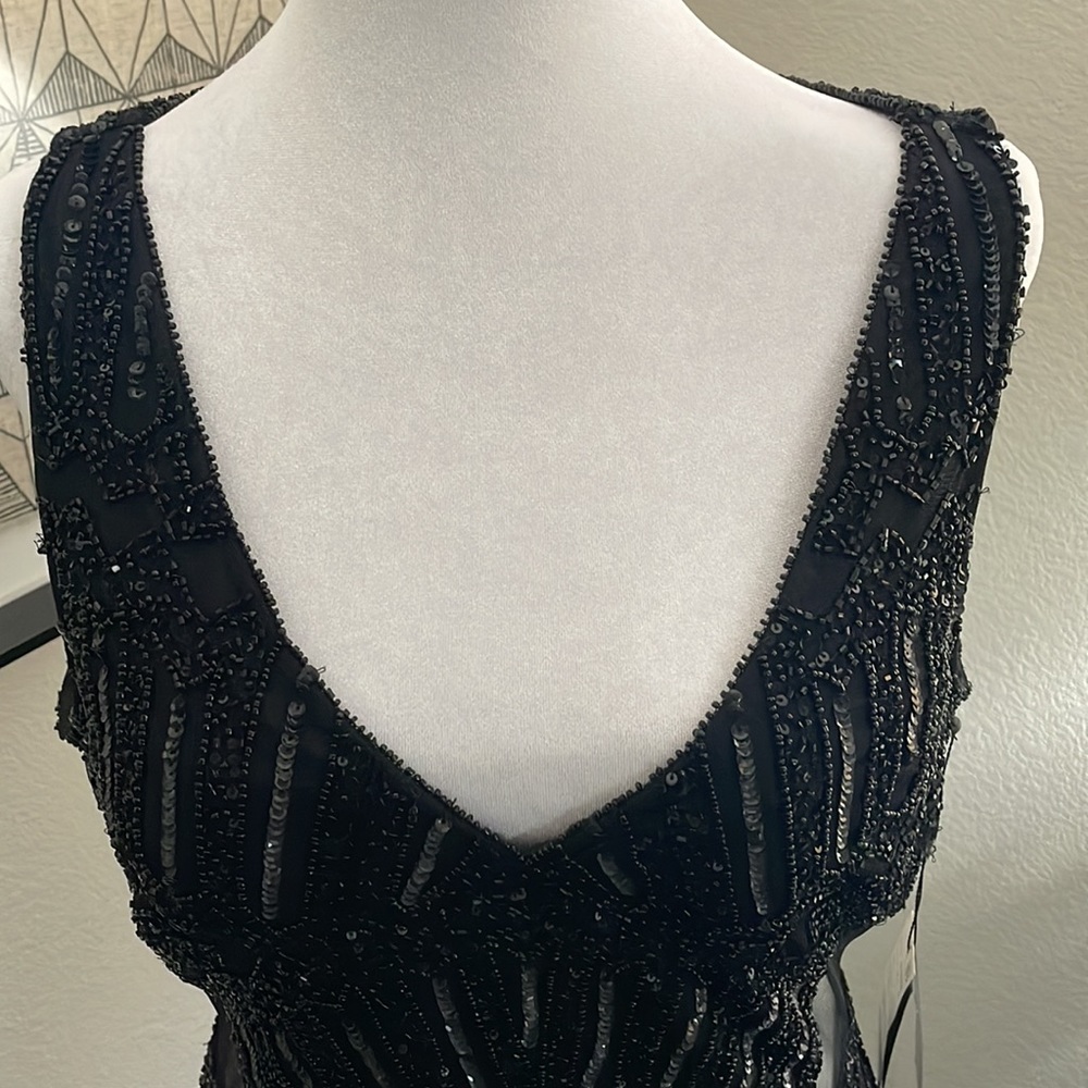 Adrianna Papell fully beaded halter cocktail dress size 14 - Picture 2 of 16